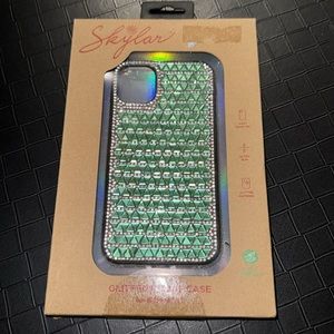 Skylar Green and Silver Glitter Phone Case for IPhone 11